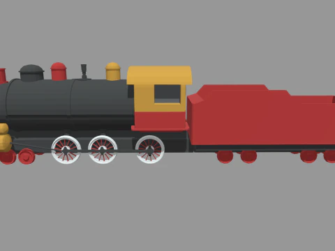 Low Poly Train 02 3D Model