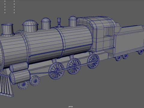 Low Poly Train 02 3D Model