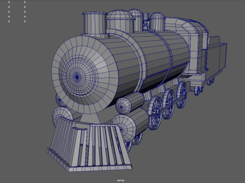 Low Poly Train 02 3D Modell