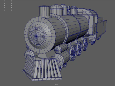 Low Poly Train 02 3D Model