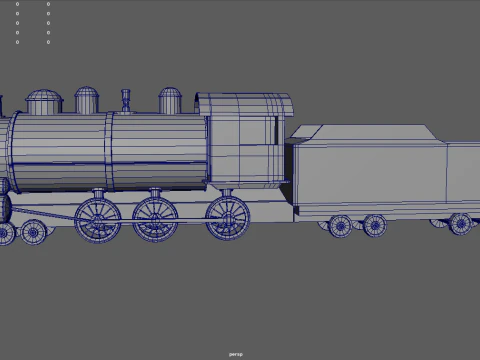 Low Poly Train 02 3D Model