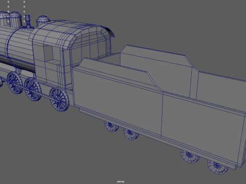 Low Poly Train 02 3D Modell