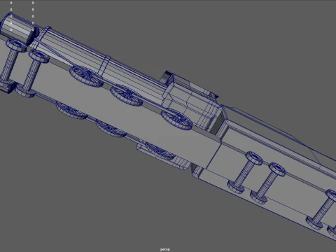 Low Poly Train 02 3D Model