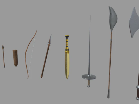 Old Weapons Pack 01 3D Model