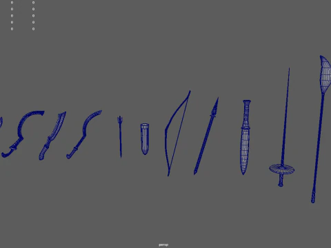 Old Weapons Pack 01 3D Model