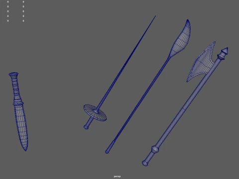 Old Weapons Pack 01 3D Model