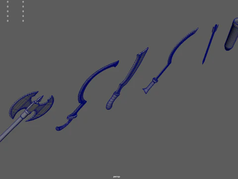 Old Weapons Pack 01 3D Model