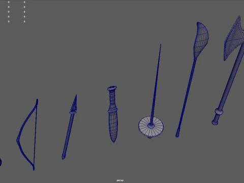 Old Weapons Pack 01 3D Model