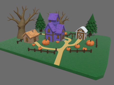 Halloween Scenary 01 3D 모델