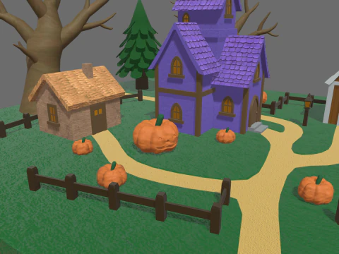 Halloween Scenary 01 3D Model