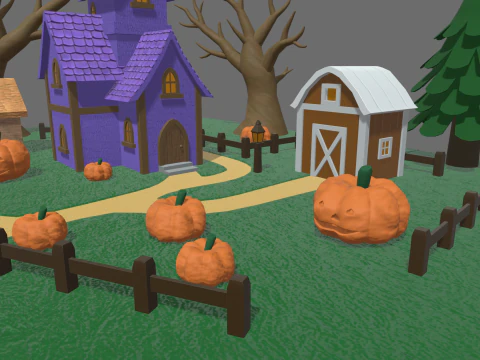 Halloween Scenary 01 3D Model
