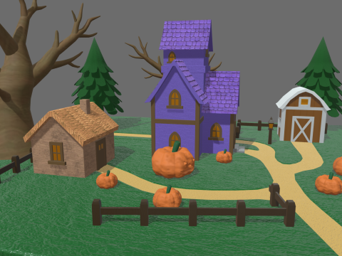 Halloween Scenary 01 3D 모델