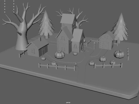Halloween Scenary 01 3D Model