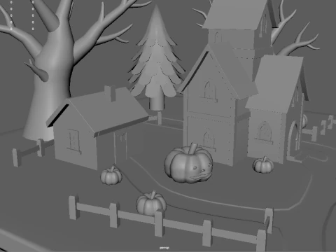 Halloween Scenary 01 3D Model