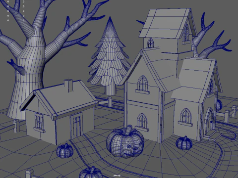 Halloween Scenary 01 3D Model