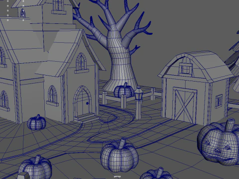 Halloween Scenary 01 3D Model