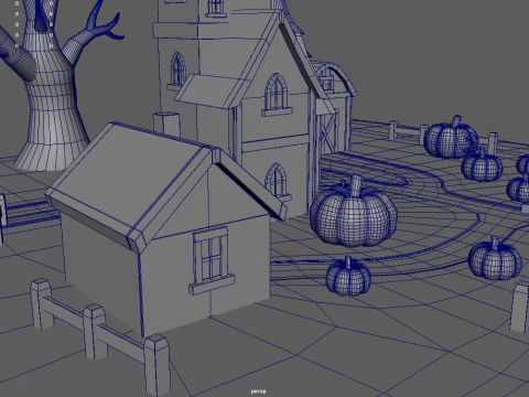 Halloween Scenary 01 3D Model