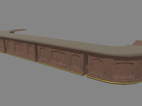 Vintage Bar Counter Model 3D