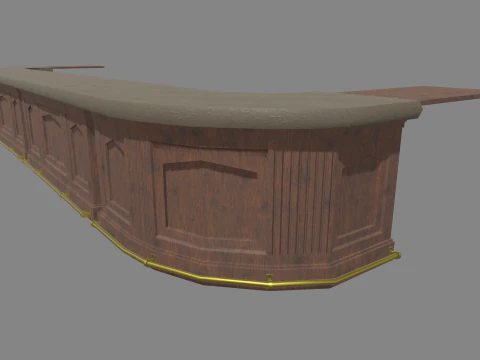 Vintage Bar Counter 3D Model