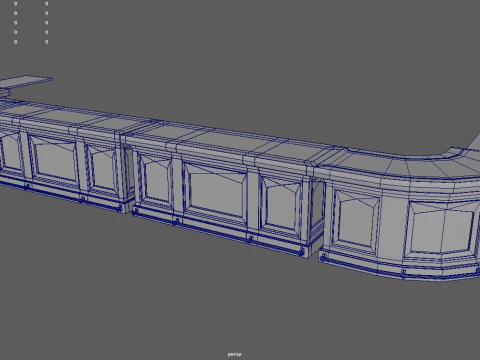 Vintage Bar Counter 3D Model