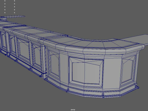 Vintage Bar Counter 3D Model