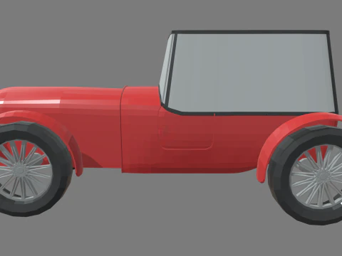 Low Poly Classic Vintage Car 01 3D Model