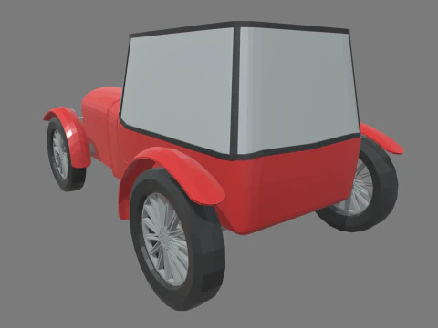 Low Poly Classic Vintage Car 01 3D Model