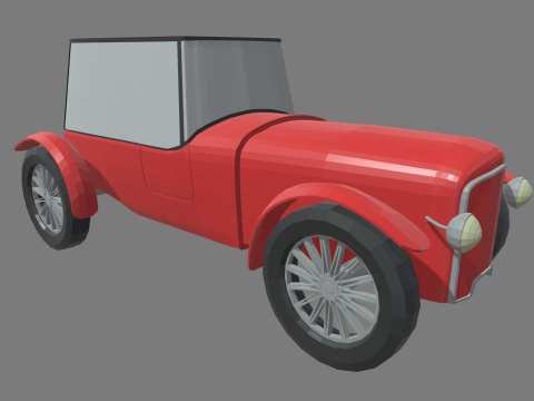 Low Poly Classic Vintage Car 01 3D 模型