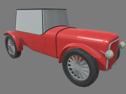 Low Poly Classic Vintage Car 01 3D Model