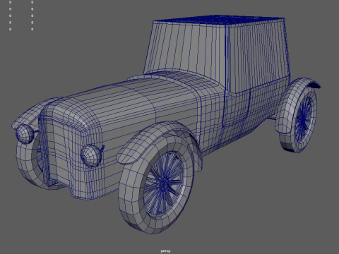 Low Poly Classic Vintage Car 01 3D Model