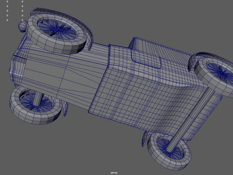 Low Poly Classic Vintage Car 01 3D Model