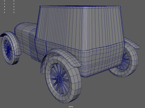 Low Poly Classic Vintage Car 01 3D Model