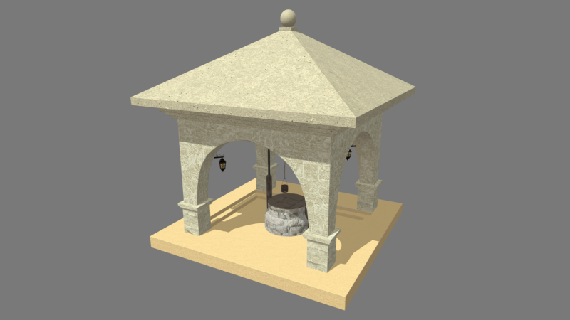 Water Well Structure 3D 模型 .c4d .max .obj .3ds .fbx .stl .blend 