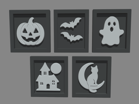 Halloween Pictures Frames 01 3D 模型