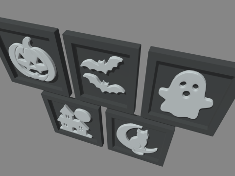 Halloween Pictures Frames 01 3D 模型