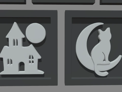 Halloween Pictures Frames 01 3D Model