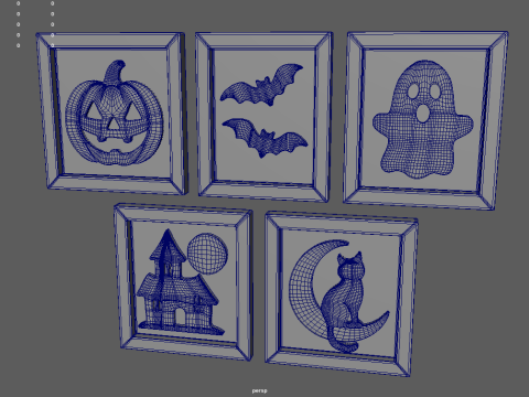 Halloween Pictures Frames 01 3D 模型