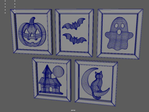 Halloween Pictures Frames 01 3D Model