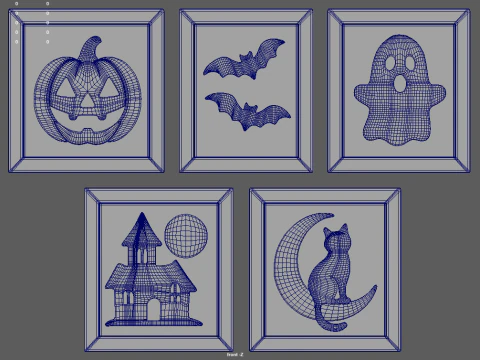 Halloween Pictures Frames 01 3D Model