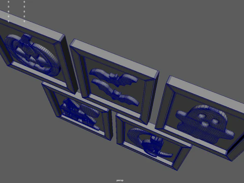 Halloween Pictures Frames 01 3D Model