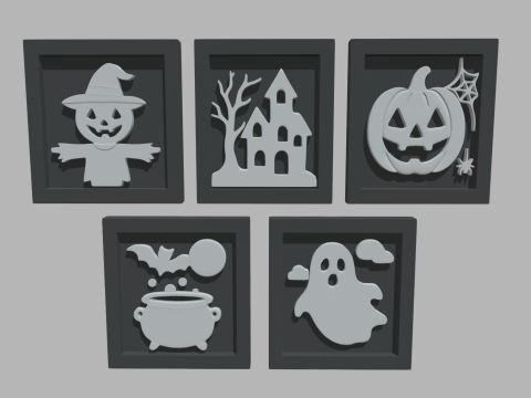 Halloween Pictures Frames 02 3D Model