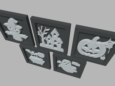 Halloween Pictures Frames 02 3D Model