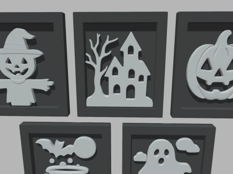 Halloween Pictures Frames 02 3D Model