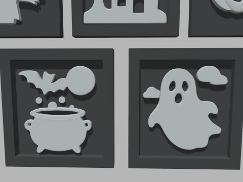 Halloween Pictures Frames 02 3D Model
