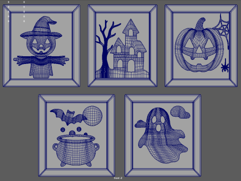 Halloween Pictures Frames 02 3D Model