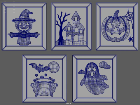 Halloween Pictures Frames 02 3D Model