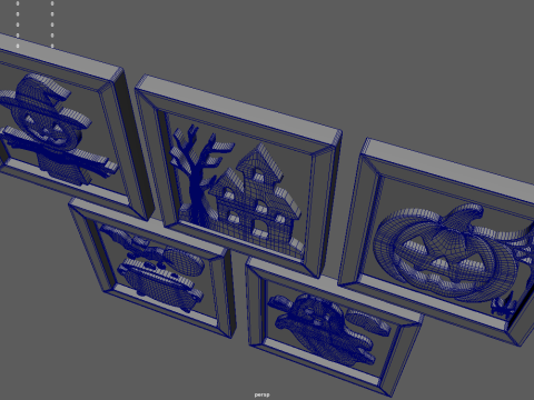Halloween Pictures Frames 02 3D Model