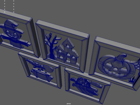 Halloween Pictures Frames 02 3D Model