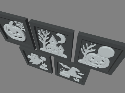 Halloween Pictures Frames 03 3D Model