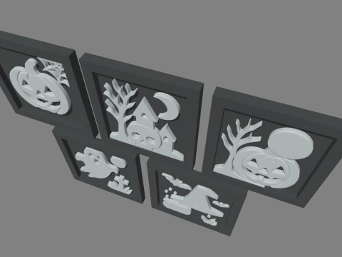 Halloween Pictures Frames 03 3D Model